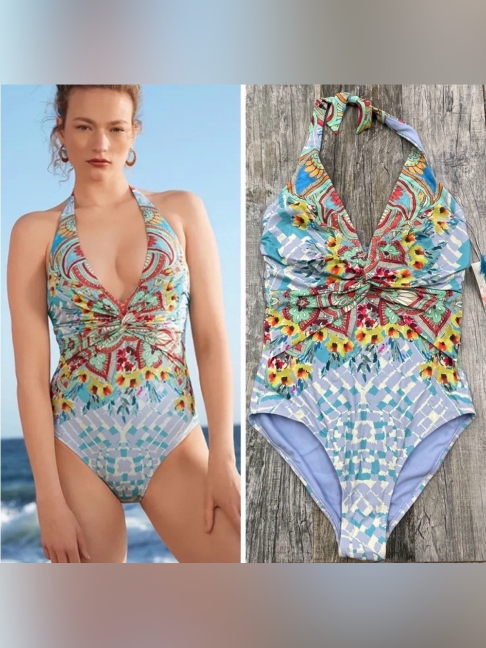 Johnny Was Elena Twist One Piece Swimsuit